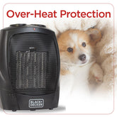 BLACK+DECKER Portable Space Heater, Room Space Heater with Carry Handle for Easy Transport